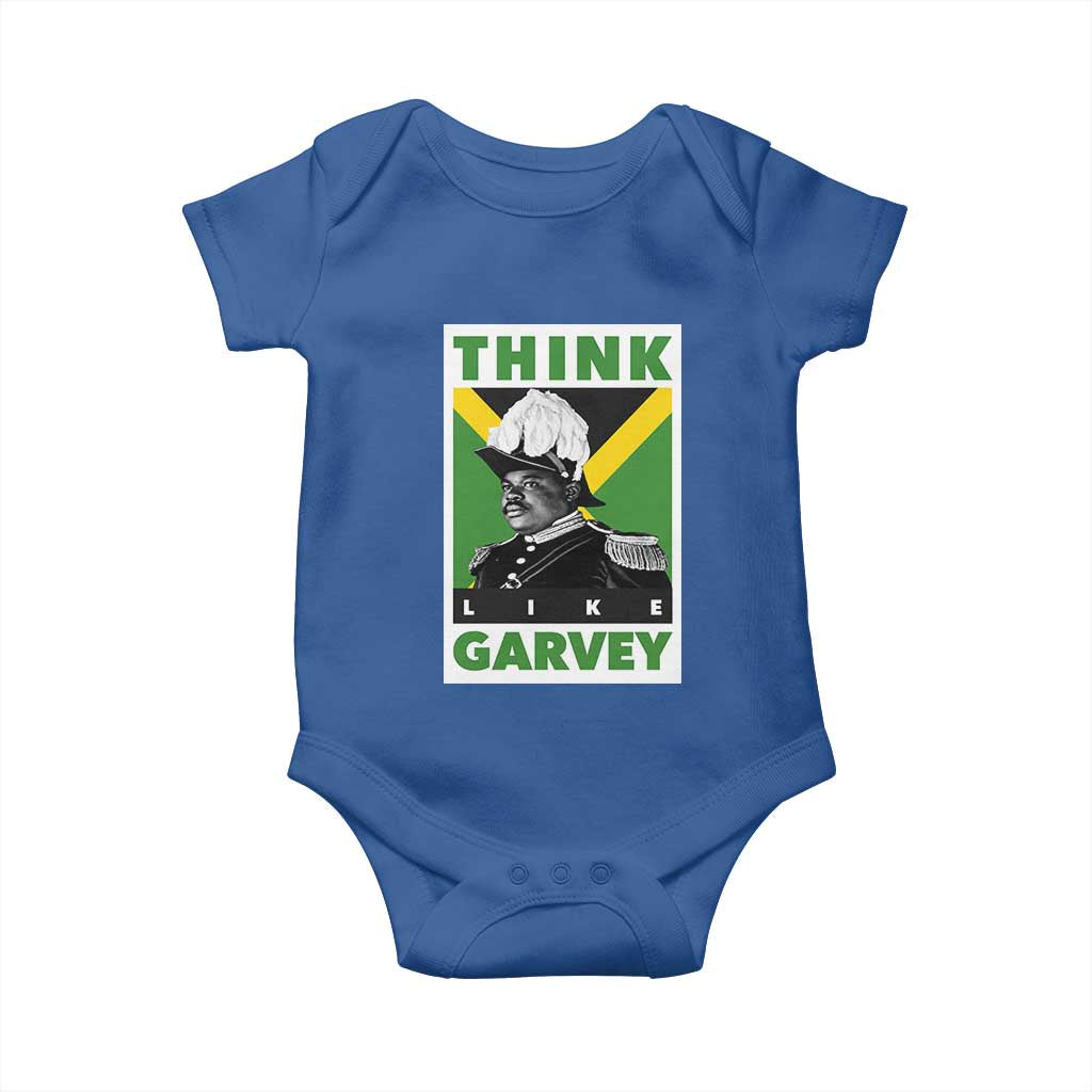 Pan Africanism Think Like Garvey Baby Onesie Marcus Garvey Jamaica Flag TS12 Royal Blue Print Your Wear