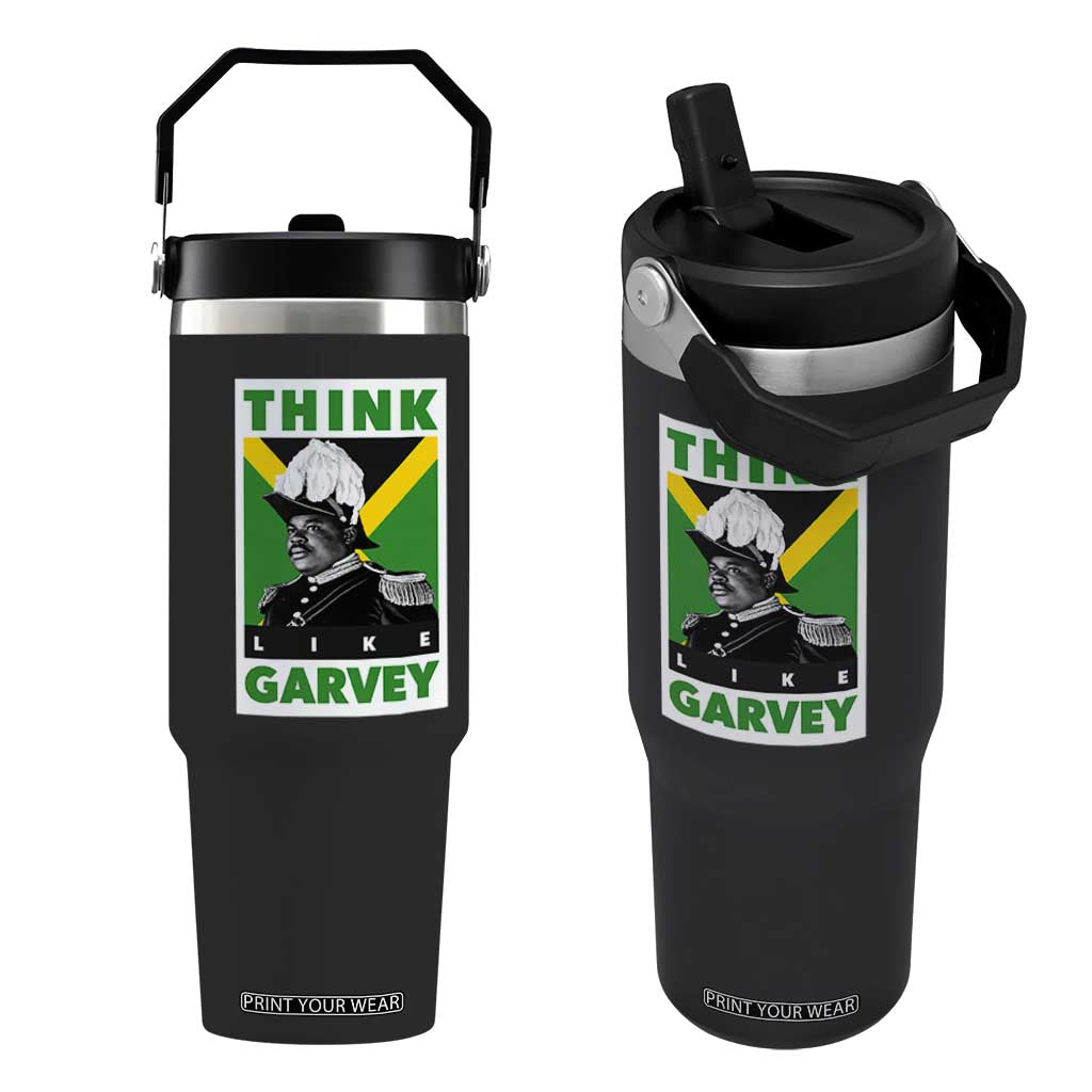 Pan Africanism Think Like Garvey Flip Straw Tumbler Marcus Garvey Jamaica Flag TS12 One Size: 30 oz Black Print Your Wear