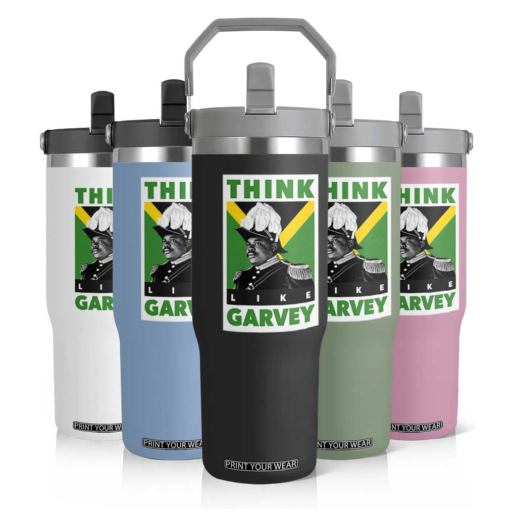 Pan Africanism Think Like Garvey Flip Straw Tumbler Marcus Garvey Jamaica Flag TS12 Print Your Wear