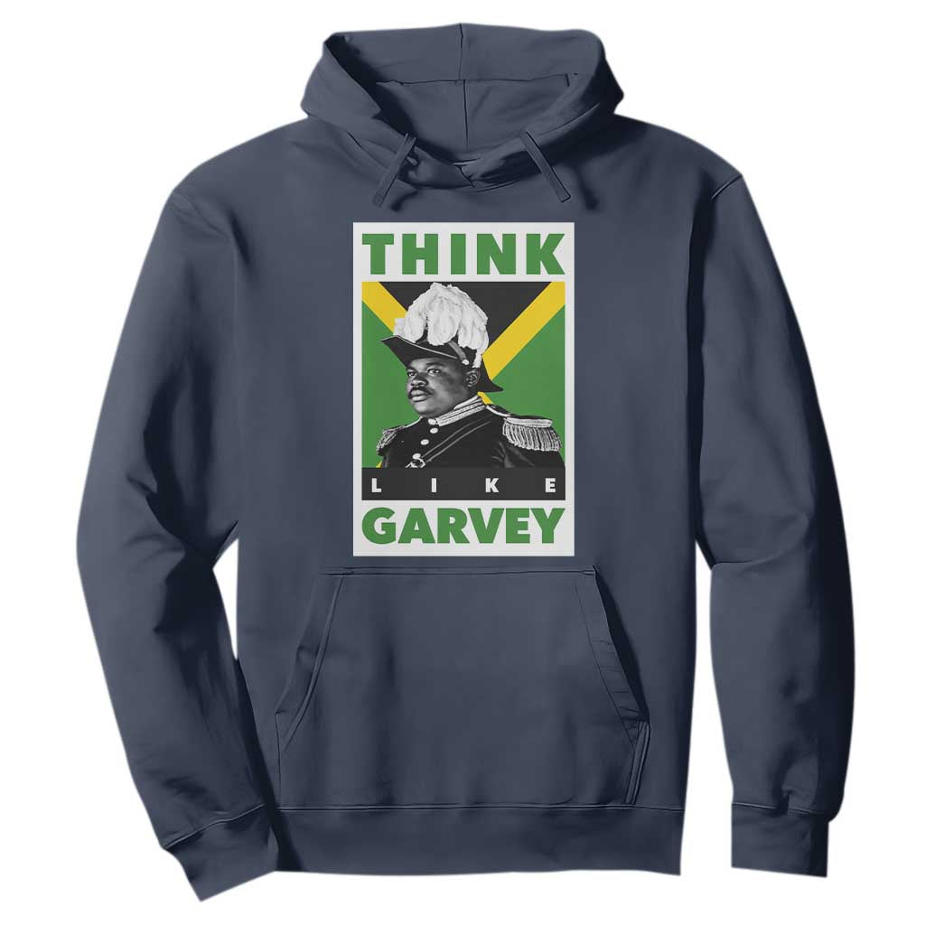 Pan Africanism Think Like Garvey Hoodie Marcus Garvey Jamaica Flag TS12 Navy Print Your Wear
