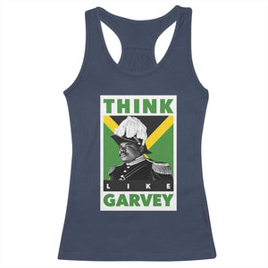 Pan Africanism Think Like Garvey Racerback Tank Top Marcus Garvey Jamaica Flag TS12 Navy Print Your Wear