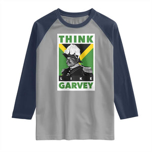 Pan Africanism Think Like Garvey Raglan Shirt Marcus Garvey Jamaica Flag TS12 Sport Gray Navy Print Your Wear