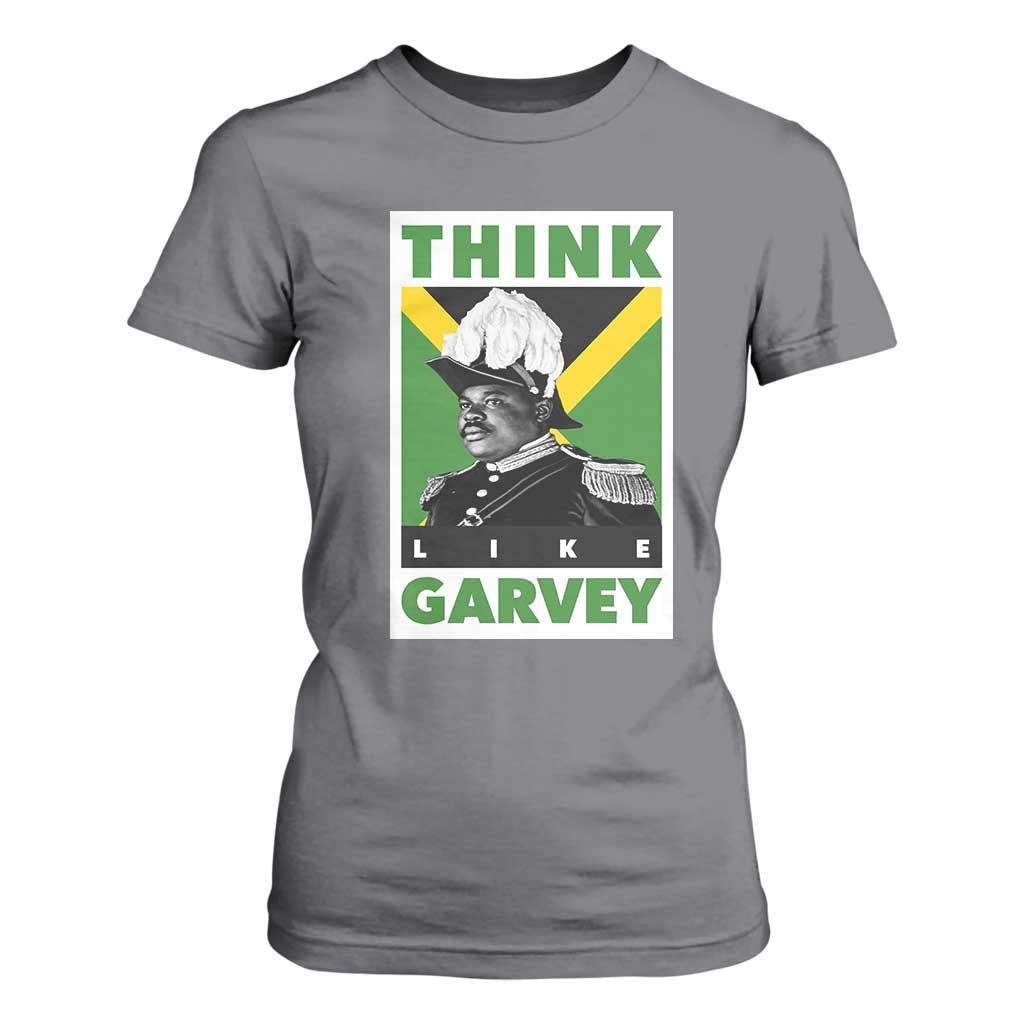 Pan Africanism Think Like Garvey T Shirt For Women Marcus Garvey Jamaica Flag TS12 Charcoal Print Your Wear