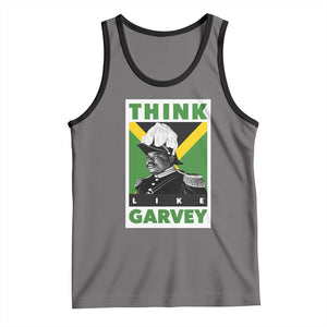 Pan Africanism Think Like Garvey Tank Top Marcus Garvey Jamaica Flag TS12 Deep Heather Black Print Your Wear