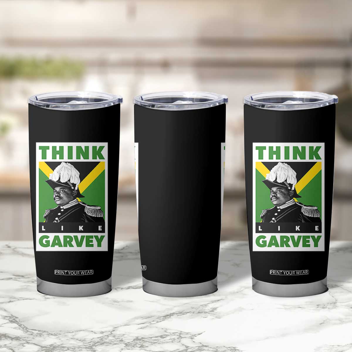 Pan Africanism Think Like Garvey Tumbler Cup Marcus Garvey Jamaica Flag TS12 Print Your Wear