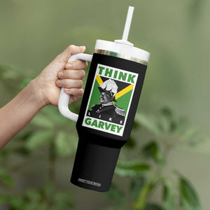Pan Africanism Think Like Garvey Tumbler With Handle Marcus Garvey Jamaica Flag TS12 Print Your Wear