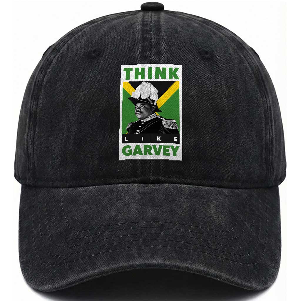 Pan Africanism Think Like Garvey Washed Cotton Baseball Cap Marcus Garvey Jamaica Flag TS12 Print Your Wear