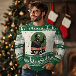 Think Like Garvey Ugly Christmas Sweater Civil Rights Leader Gift TS12 Beige Green Print Your Wear