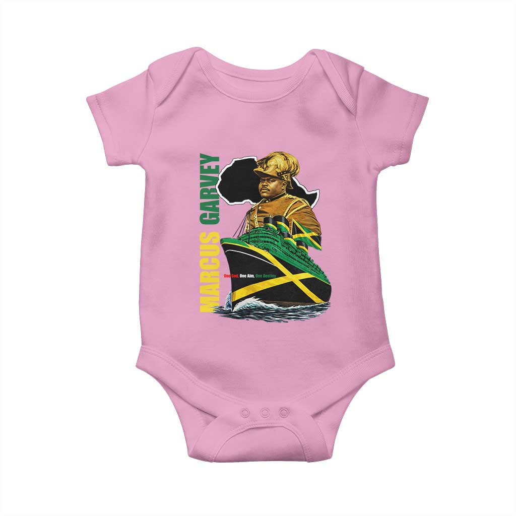 Marcus Garvey Jamaica Pride Baby Onesie One God One Aim One Destiny TS12 Light Pink Print Your Wear