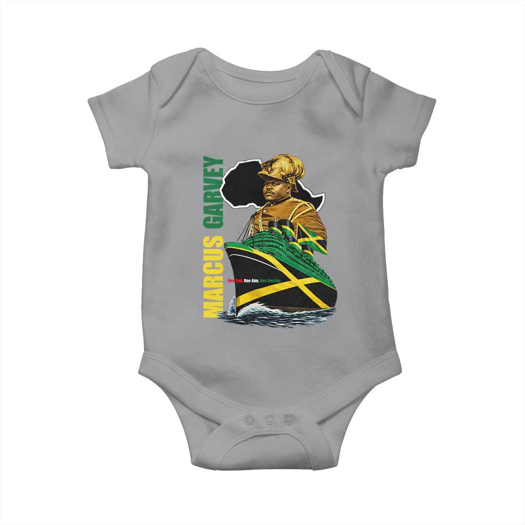 Marcus Garvey Jamaica Pride Baby Onesie One God One Aim One Destiny TS12 Sport Gray Print Your Wear