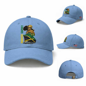 Marcus Garvey Jamaica Pride Baseball Cap One God One Aim One Destiny TS12 Baseball Cap Universal Fit Light Blue Print Your Wear