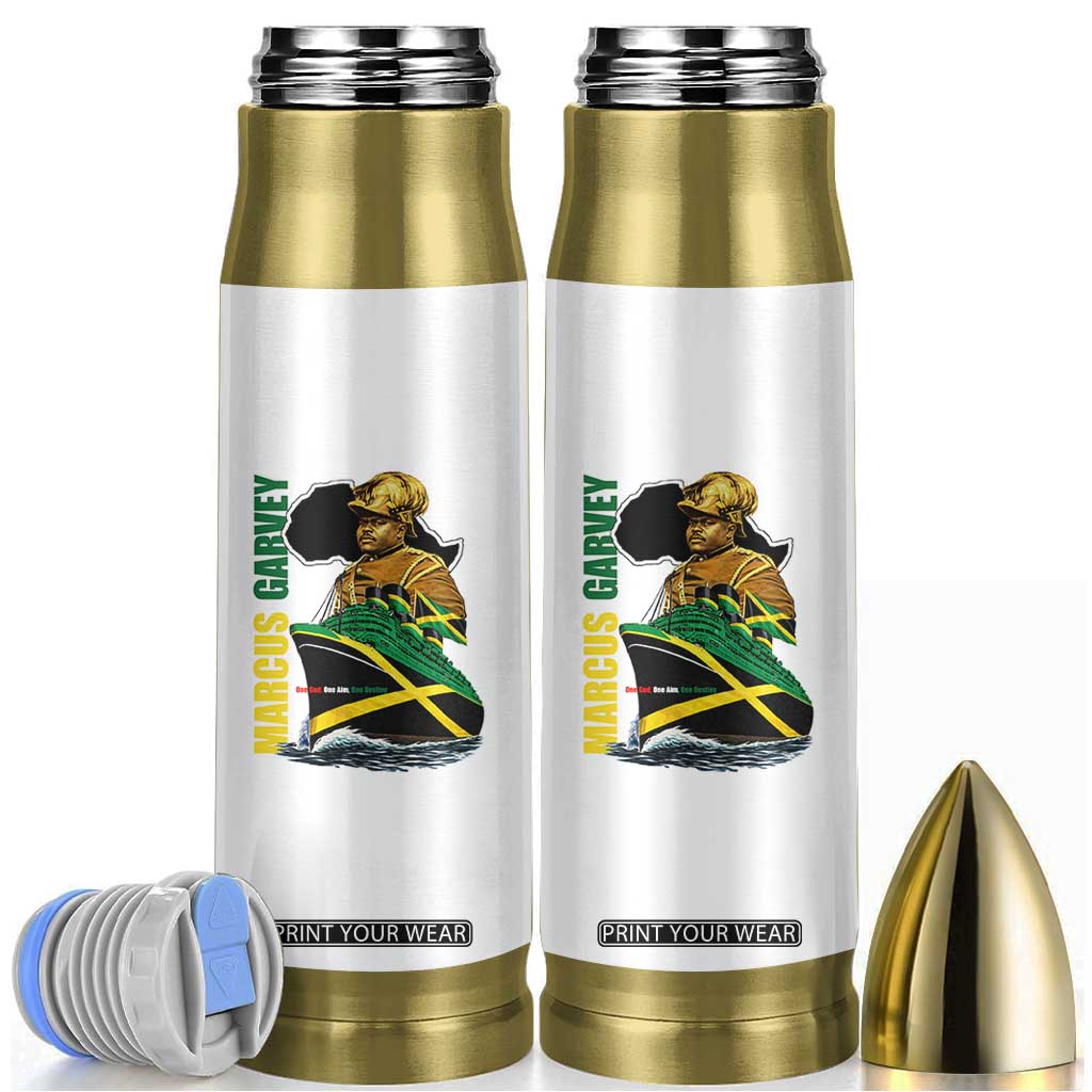 Marcus Garvey Jamaica Pride Bullet Tumbler One God One Aim One Destiny TS12 White Print Your Wear