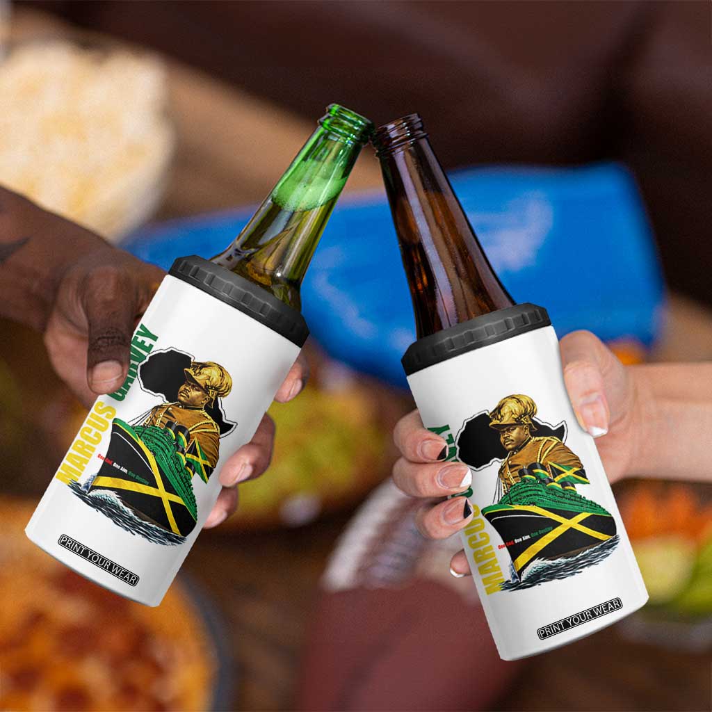 Marcus Garvey Jamaica Pride 4 in 1 Can Cooler Tumbler One God One Aim One Destiny TS12 Print Your Wear