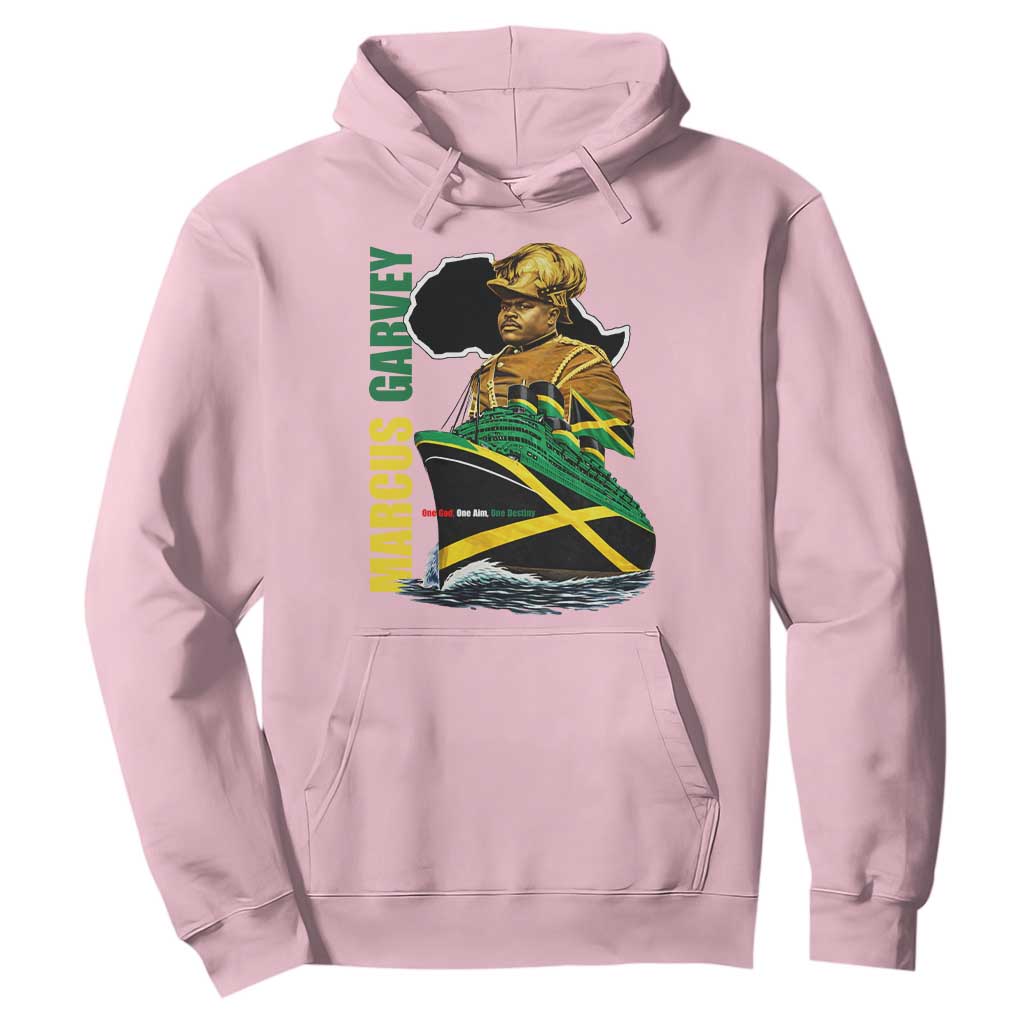 Marcus Garvey Jamaica Pride Hoodie One God One Aim One Destiny TS12 Light Pink Print Your Wear