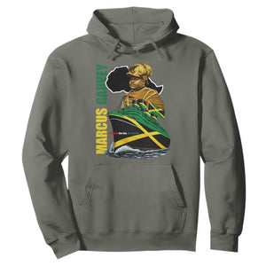 Marcus Garvey Jamaica Pride Hoodie One God One Aim One Destiny TS12 Military Green Print Your Wear