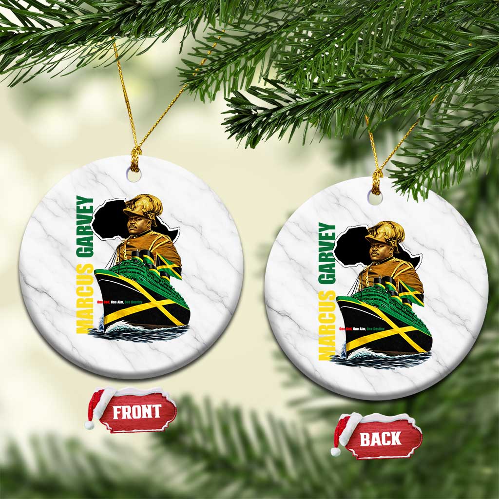 Marcus Garvey Jamaica Pride Ceramic Ornament One God One Aim One Destiny TS12 1pc White Marble Print Your Wear