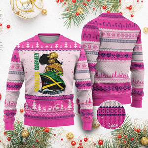 Marcus Garvey Jamaica Pride Ugly Christmas Sweater One God One Aim One Destiny TS12 Hot Pink Print Your Wear