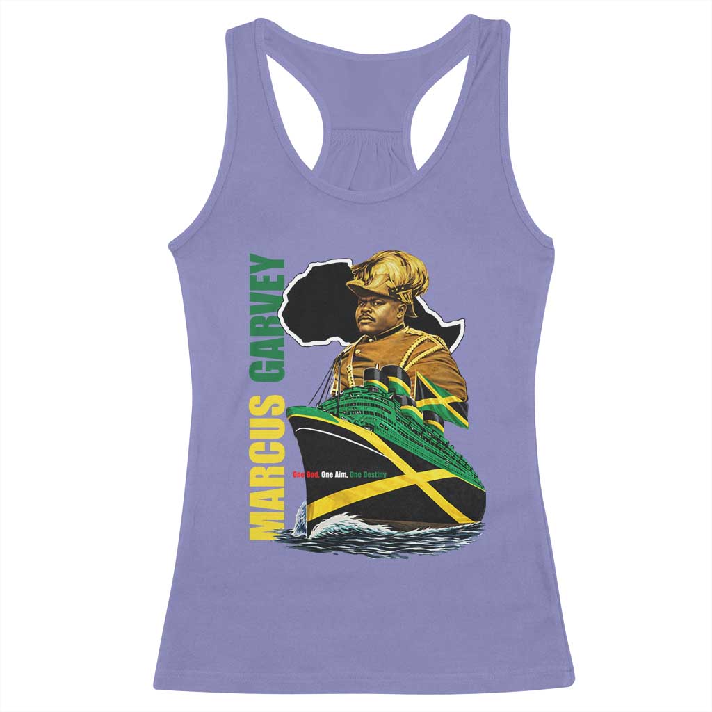 Marcus Garvey Jamaica Pride Racerback Tank Top One God One Aim One Destiny TS12 Violet Print Your Wear