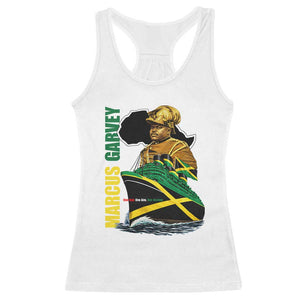 Marcus Garvey Jamaica Pride Racerback Tank Top One God One Aim One Destiny TS12 White Print Your Wear
