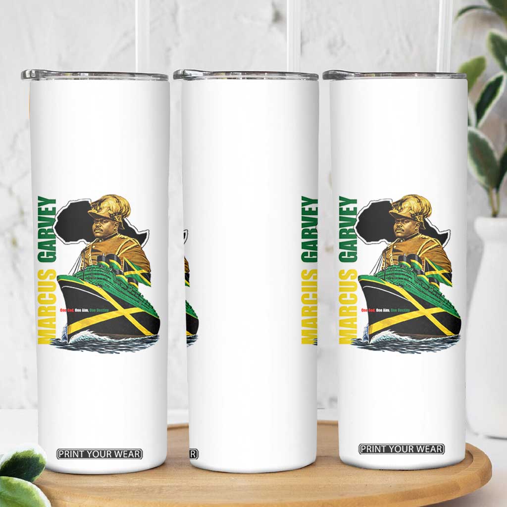 Marcus Garvey Jamaica Pride Skinny Tumbler One God One Aim One Destiny TS12 Print Your Wear