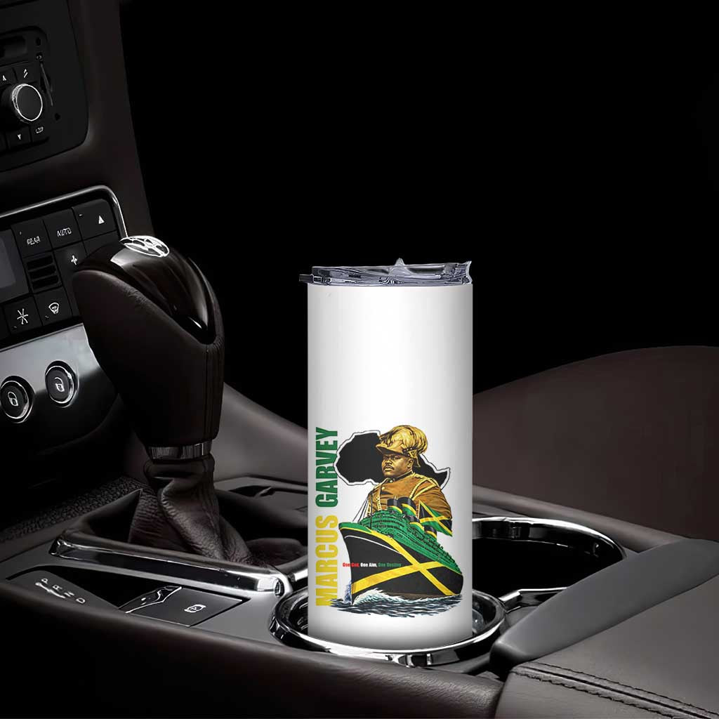 Marcus Garvey Jamaica Pride Skinny Tumbler One God One Aim One Destiny TS12 Print Your Wear