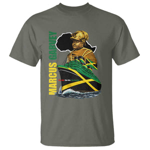 Marcus Garvey Jamaica Pride T Shirt One God One Aim One Destiny TS12 Military Green Print Your Wear