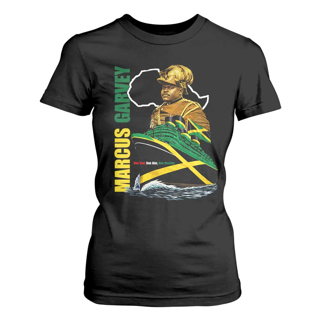 Marcus Garvey Jamaica Pride T Shirt For Women One God One Aim One Destiny TS12 Black Print Your Wear