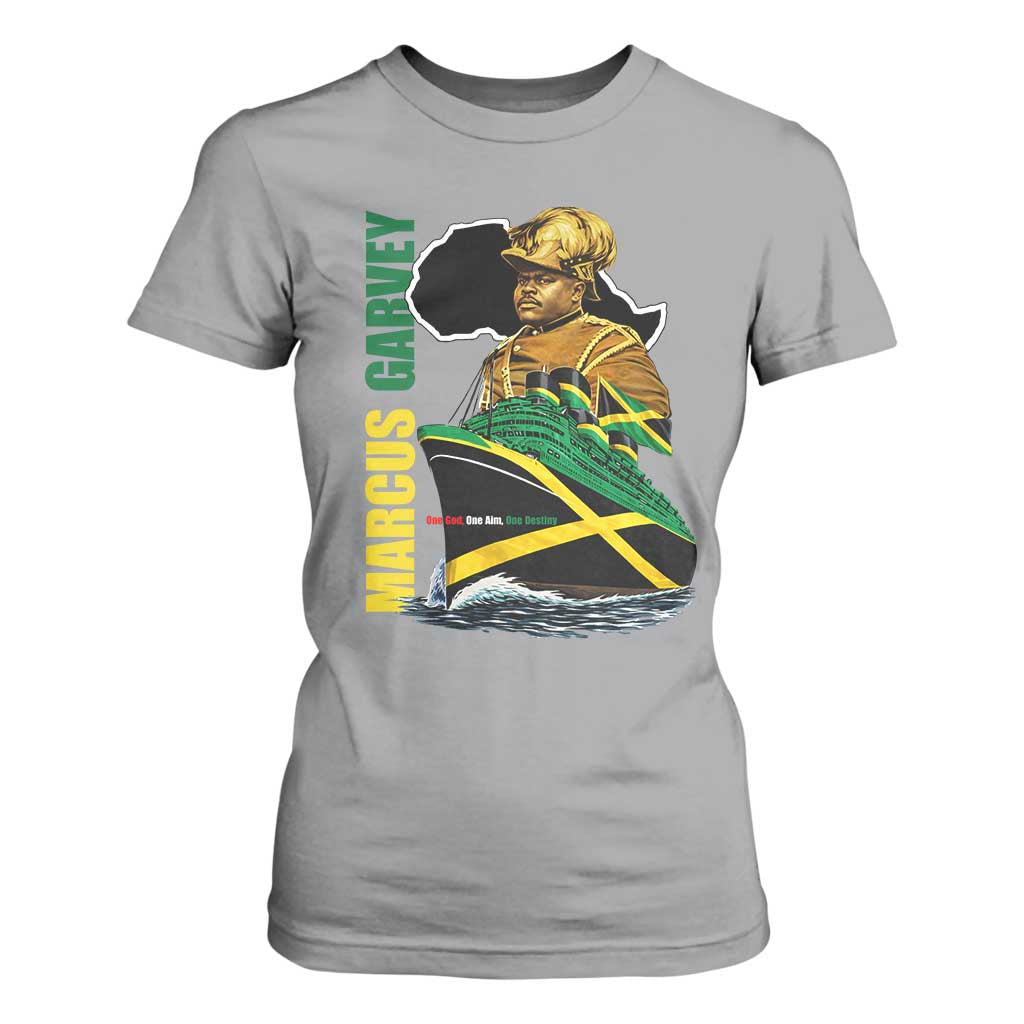 Marcus Garvey Jamaica Pride T Shirt For Women One God One Aim One Destiny TS12 Sport Gray Print Your Wear