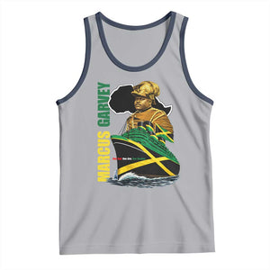 Marcus Garvey Jamaica Pride Tank Top One God One Aim One Destiny TS12 Athletic Heather Navy Print Your Wear