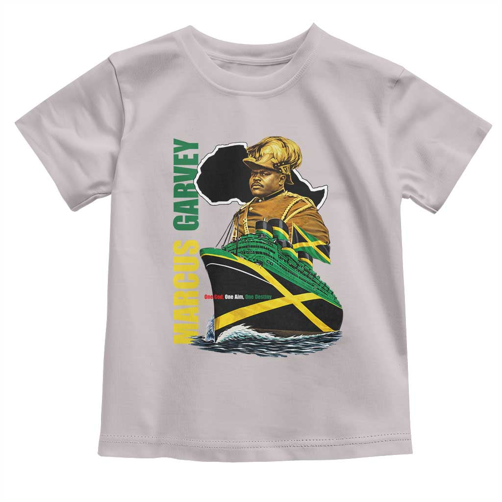Marcus Garvey Jamaica Pride Toddler T Shirt One God One Aim One Destiny TS12 Ice Gray Print Your Wear