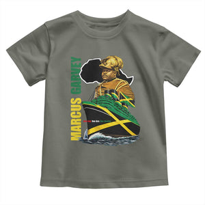 Marcus Garvey Jamaica Pride Toddler T Shirt One God One Aim One Destiny TS12 Military Green Print Your Wear