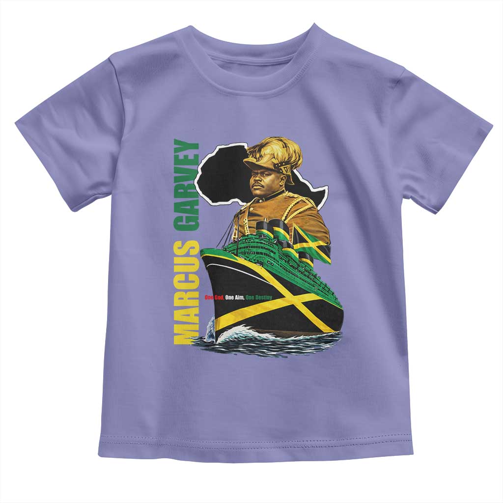 Marcus Garvey Jamaica Pride Toddler T Shirt One God One Aim One Destiny TS12 Violet Print Your Wear