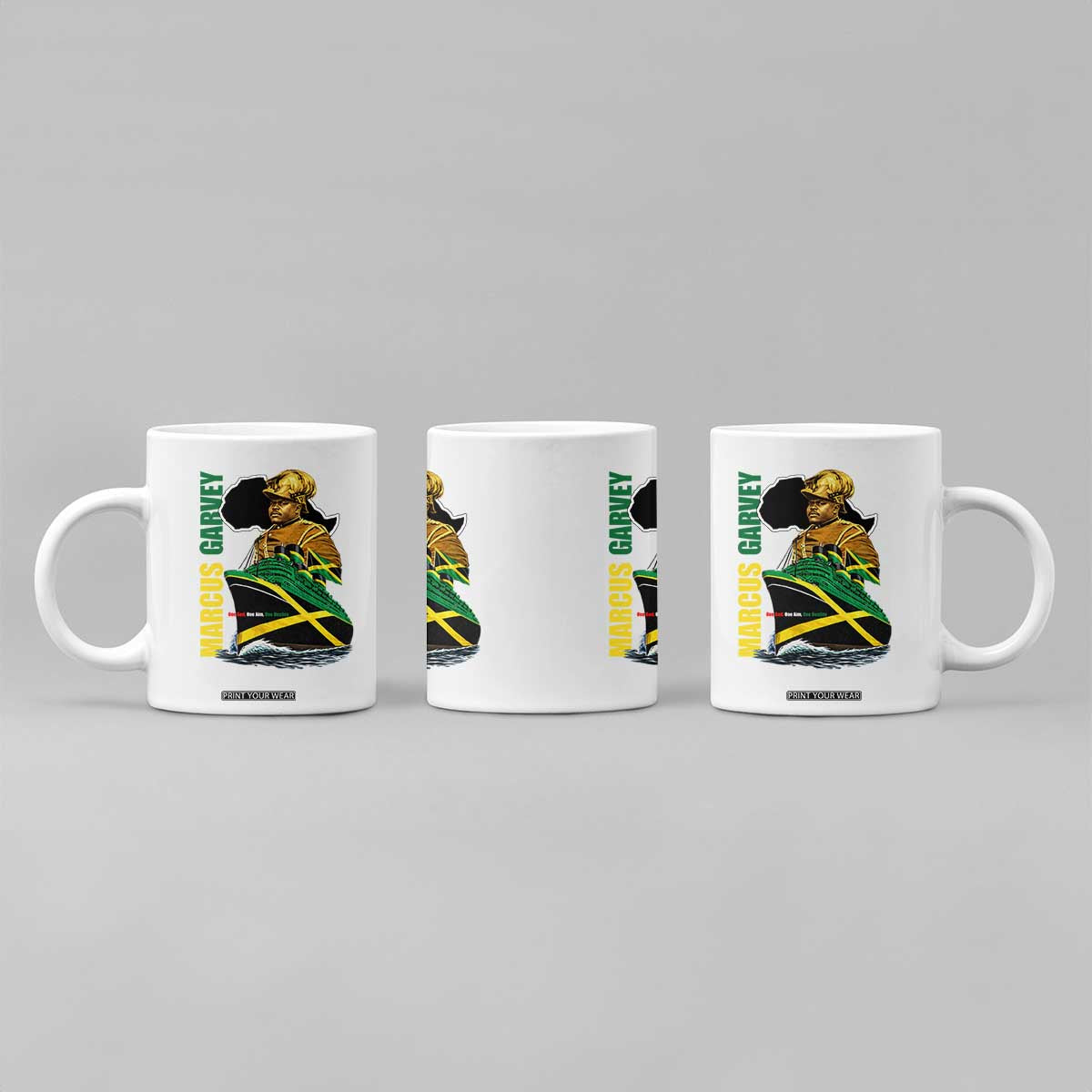 Marcus Garvey Jamaica Pride Coffee Mug One God One Aim One Destiny TS12 Print Your Wear