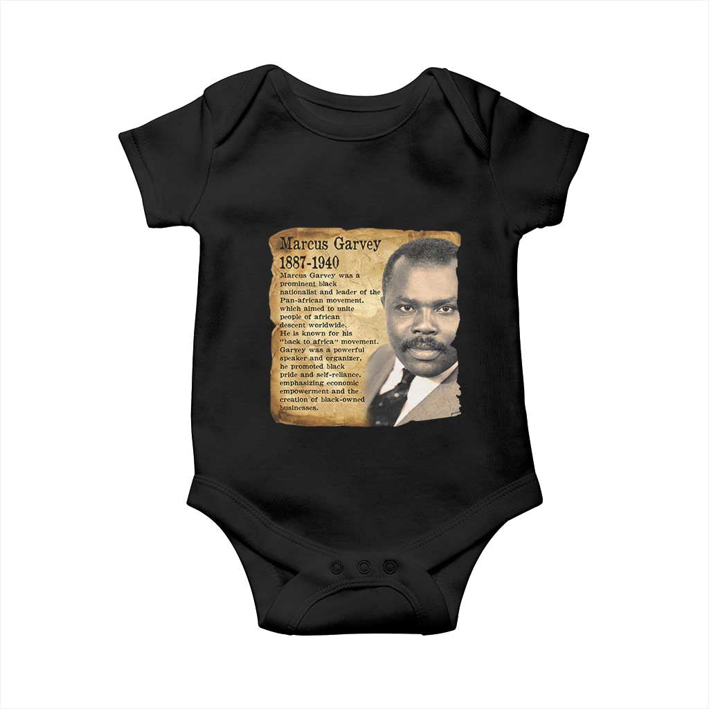 Marcus Garvey Baby Onesie Strong Black History Leader TS12 Black Print Your Wear
