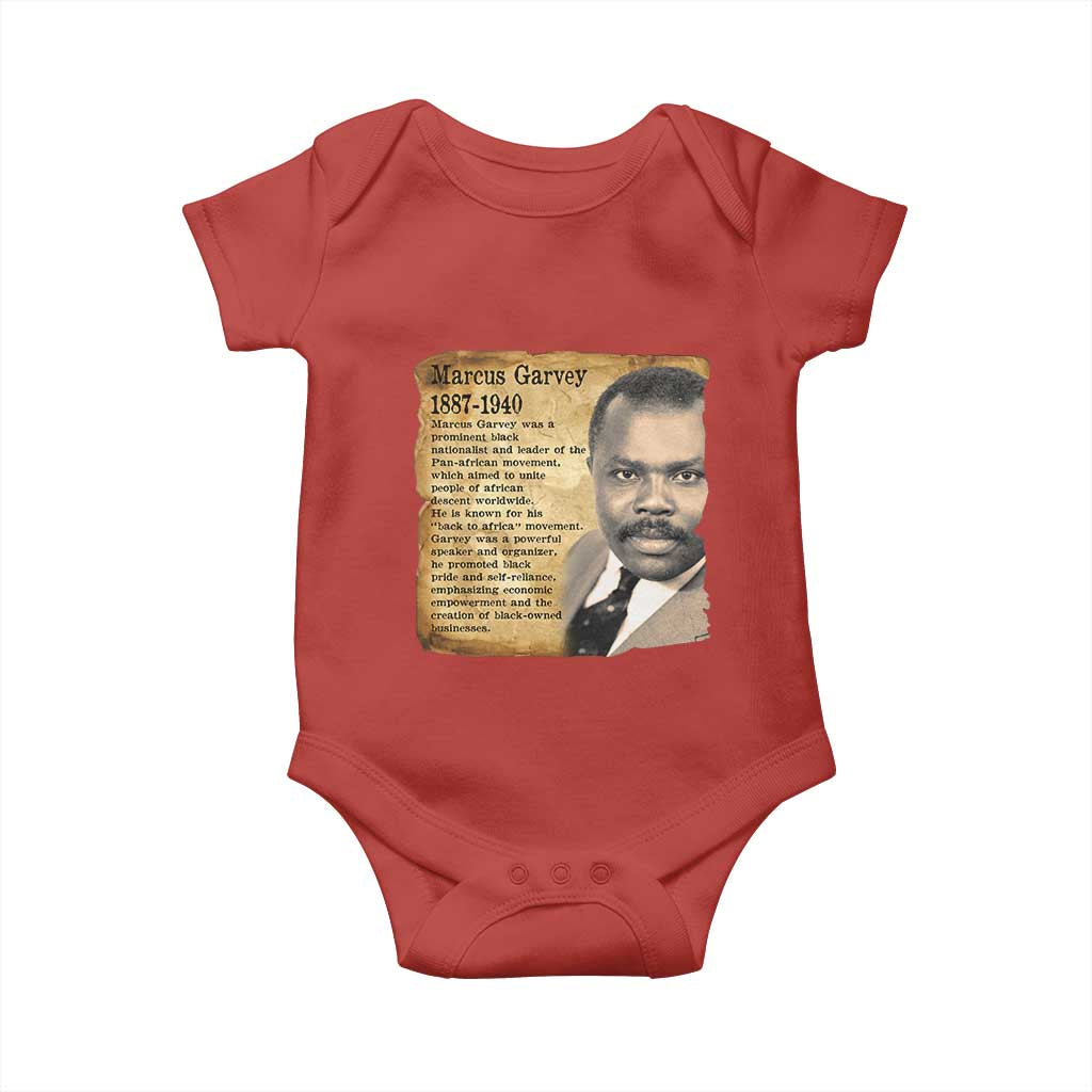 Marcus Garvey Baby Onesie Strong Black History Leader TS12 Red Print Your Wear