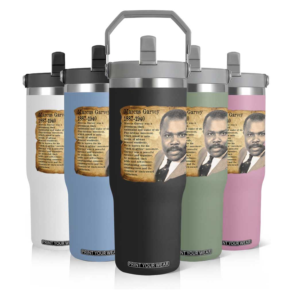 Marcus Garvey Flip Straw Tumbler Strong Black History Leader TS12 Print Your Wear