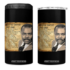 Marcus Garvey 4 in 1 Can Cooler Tumbler Strong Black History Leader TS12 One Size: 16 oz Black Print Your Wear