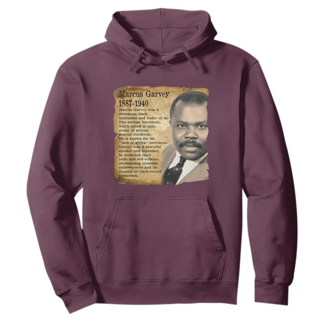 Marcus Garvey Hoodie Strong Black History Leader TS12 Maroon Print Your Wear