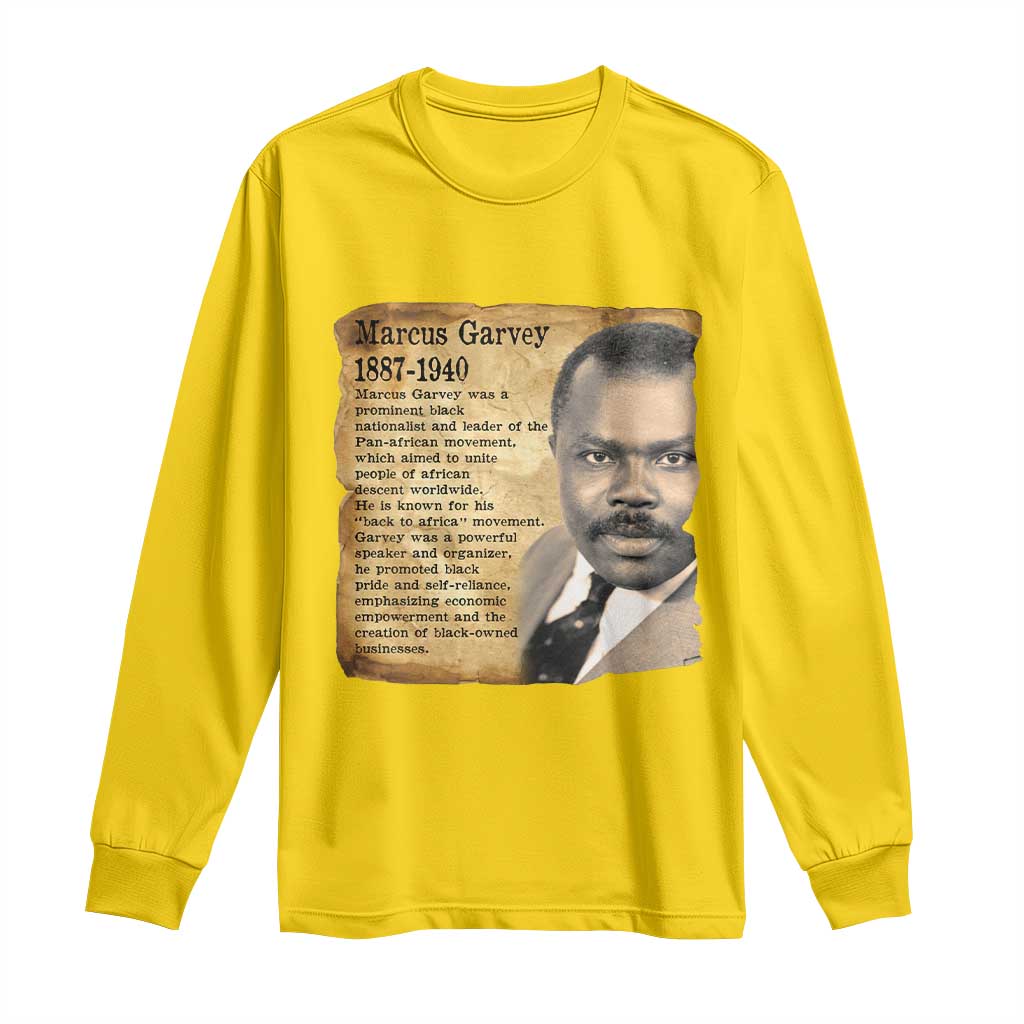 Marcus Garvey Long Sleeve Shirt Strong Black History Leader TS12 Daisy Print Your Wear