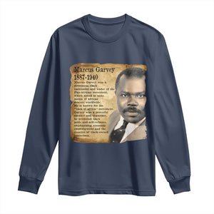 Marcus Garvey Long Sleeve Shirt Strong Black History Leader TS12 Navy Print Your Wear