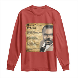 Marcus Garvey Long Sleeve Shirt Strong Black History Leader TS12 Red Print Your Wear