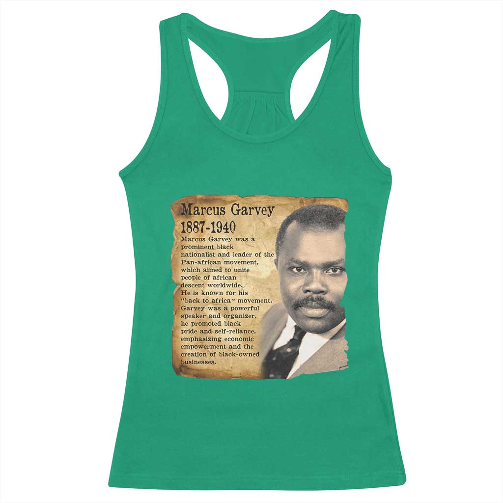 Marcus Garvey Racerback Tank Top Strong Black History Leader TS12 Irish Green Print Your Wear