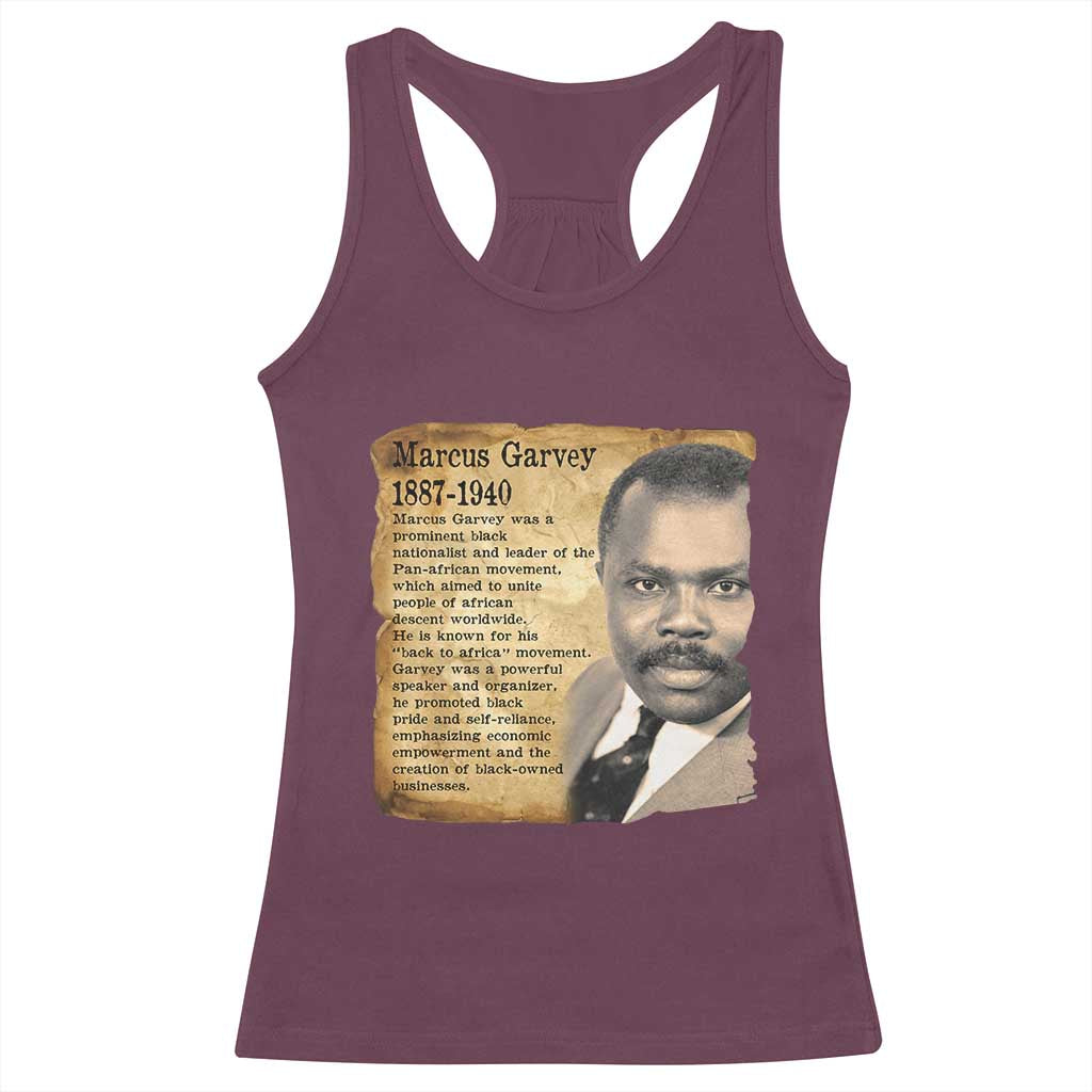 Marcus Garvey Racerback Tank Top Strong Black History Leader TS12 Maroon Print Your Wear