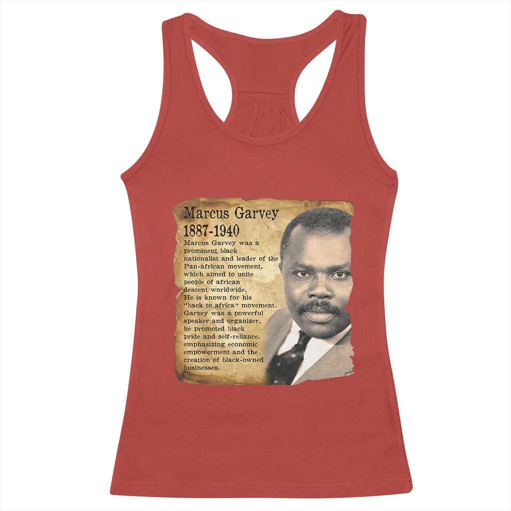 Marcus Garvey Racerback Tank Top Strong Black History Leader TS12 Red Print Your Wear