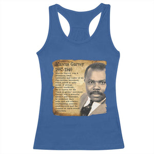 Marcus Garvey Racerback Tank Top Strong Black History Leader TS12 Royal Blue Print Your Wear