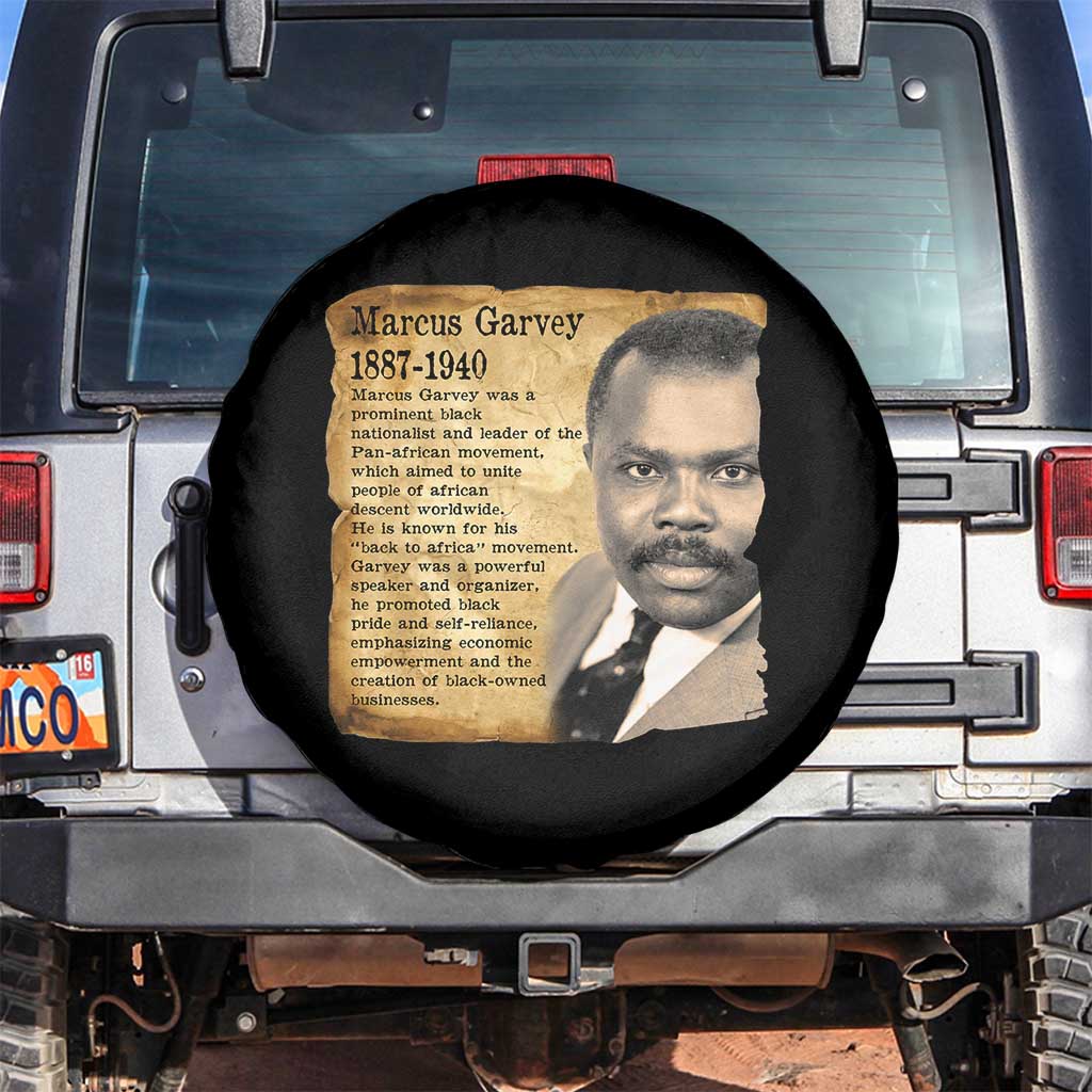 Marcus Garvey Spare Tire Cover Strong Black History Leader TS12 No hole Black Print Your Wear