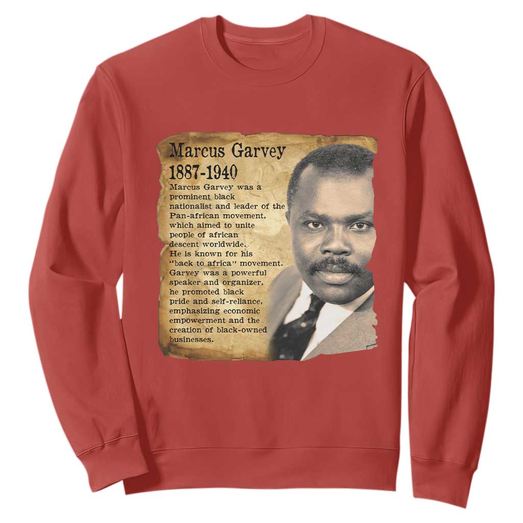 Marcus Garvey Sweatshirt Strong Black History Leader TS12 Red Print Your Wear