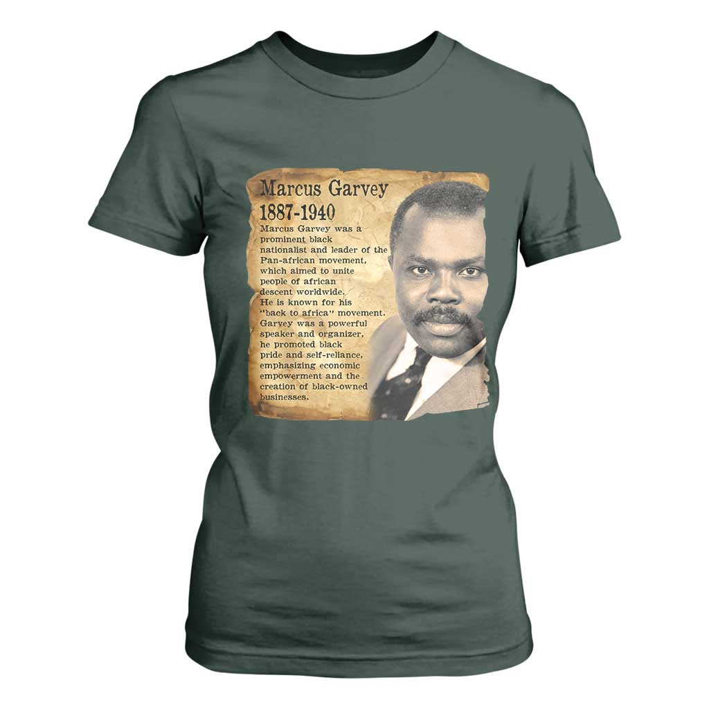 Marcus Garvey T Shirt For Women Strong Black History Leader TS12 Dark Forest Green Print Your Wear
