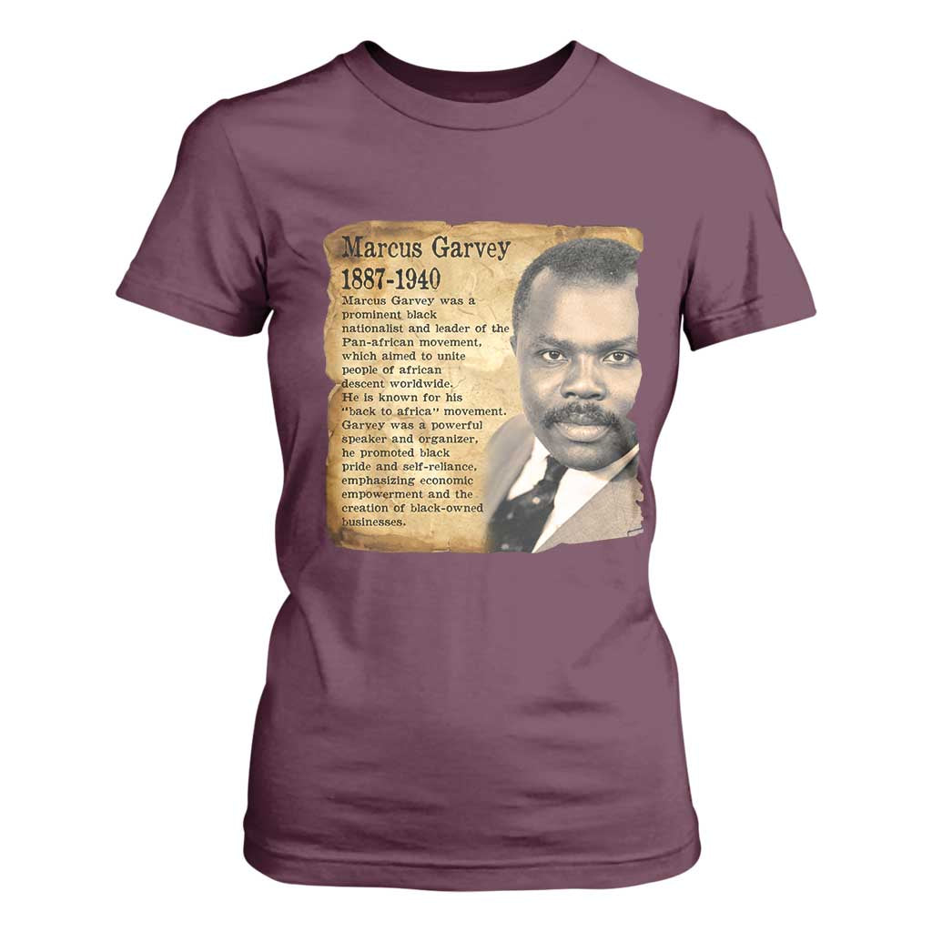 Marcus Garvey T Shirt For Women Strong Black History Leader TS12 Maroon Print Your Wear