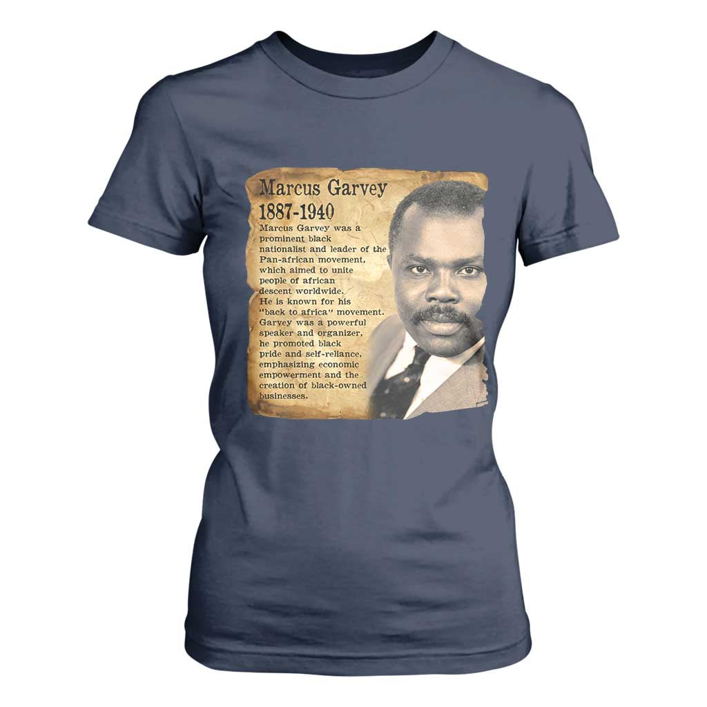 Marcus Garvey T Shirt For Women Strong Black History Leader TS12 Navy Print Your Wear
